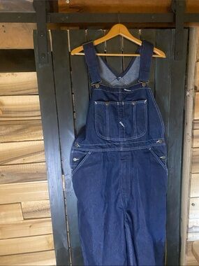 Roebucks Dark Indigo Denim carpenter Overalls - Classic Bib style size 40x30